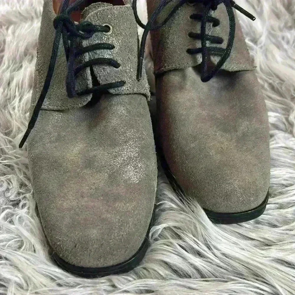 Hispanitas Beige/gray Suede Oxford Lace Up Low Heel Booties, EU 38 - Picture 7 of 10